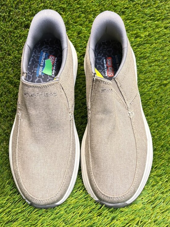 Skechers Decklan Gulliver Mens Size 9 Taupe White Casual Classic Slip On Shoes main image 5